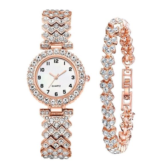 Rose Gold Watch and Tennis Bracelet Set - Picture 4 of 5
